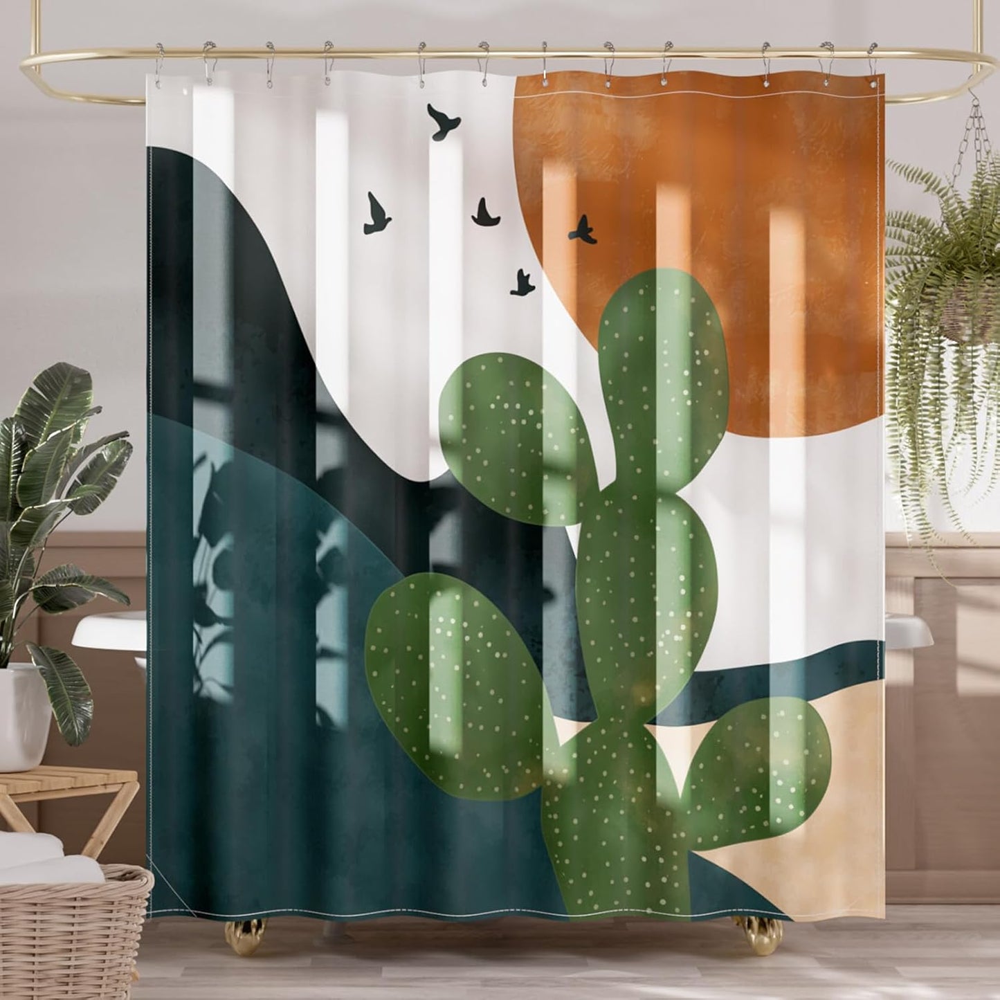 Boho Fall Shower Curtain Set | Water-Repellent Fabric with Unique Designer Patterns for Effortless Bathroom Style 10