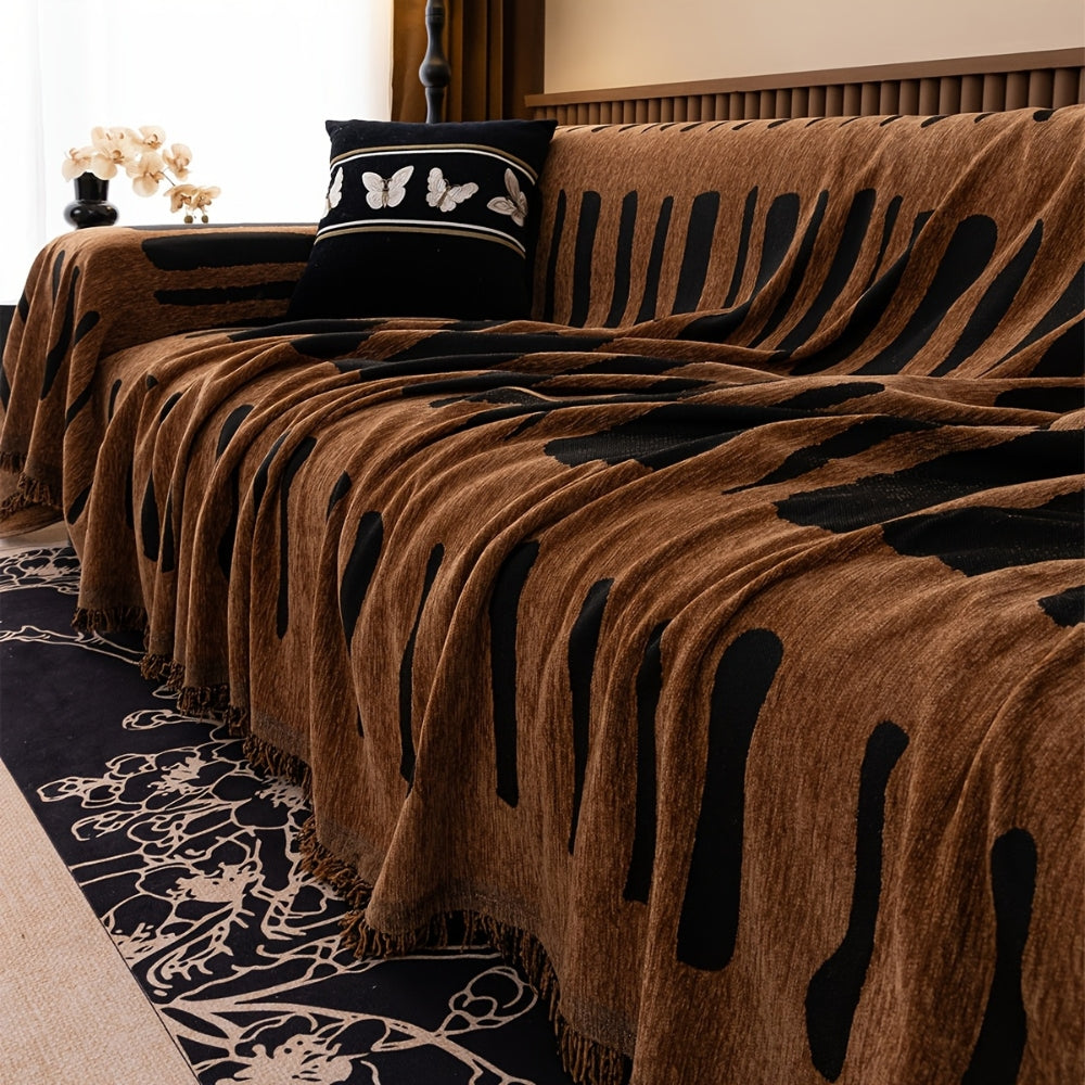 Chenille Sofa Cover Tribal Design Soft Comfortable Protection 8
