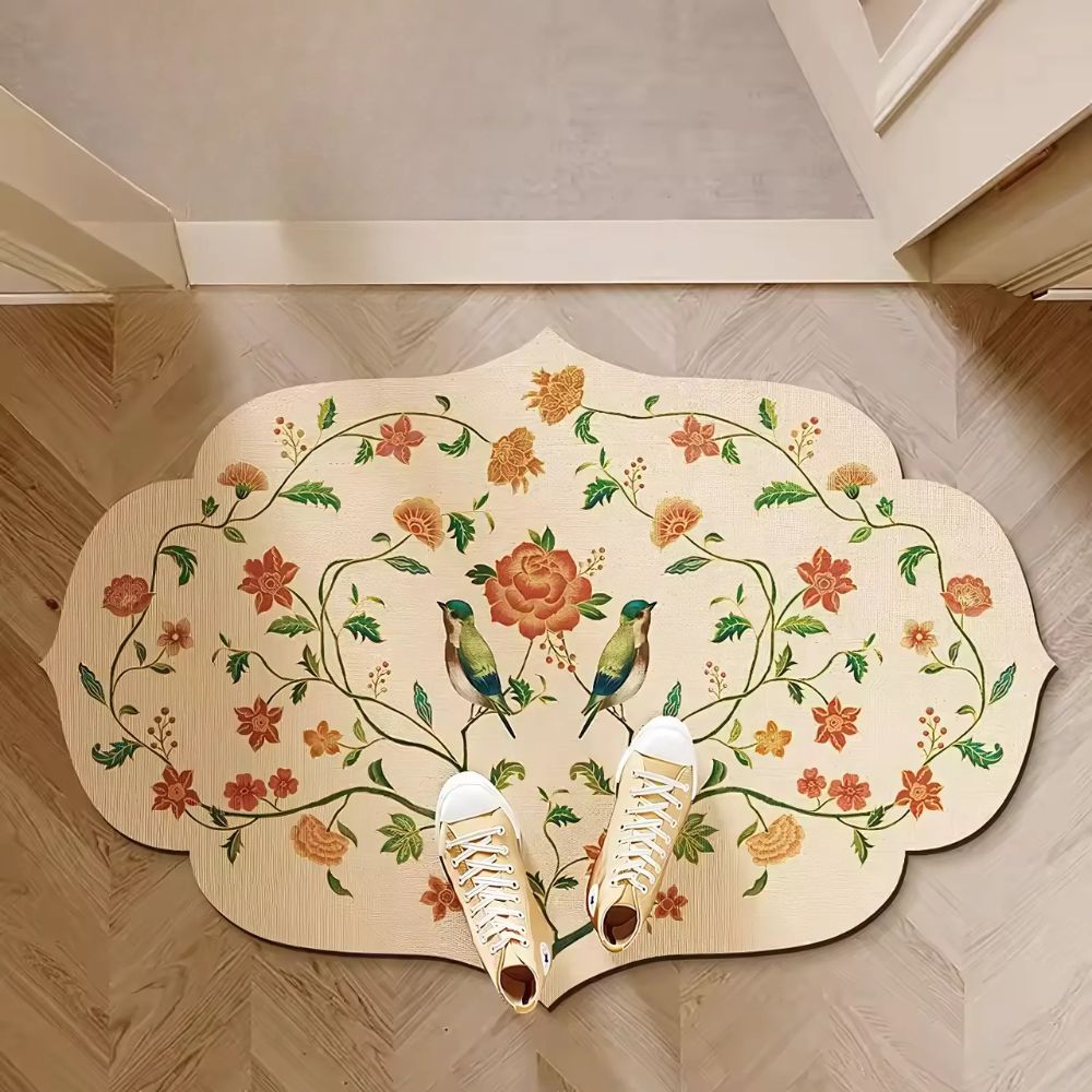 Flora Collection | Non-Slip Bath Mat with Quick-Drying Diatomaceous Design | Floral Bathroom Rug for Safe and Stylish Use 4