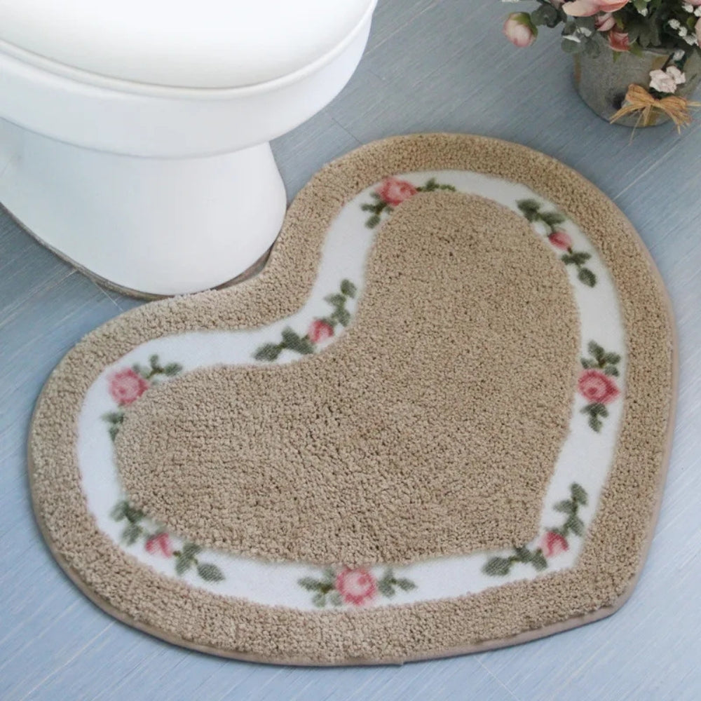 Heart Floral Tufted Bath Mat with Non-Slip Base | Cozy Bathroom Rug for Comfort and Safety 8
