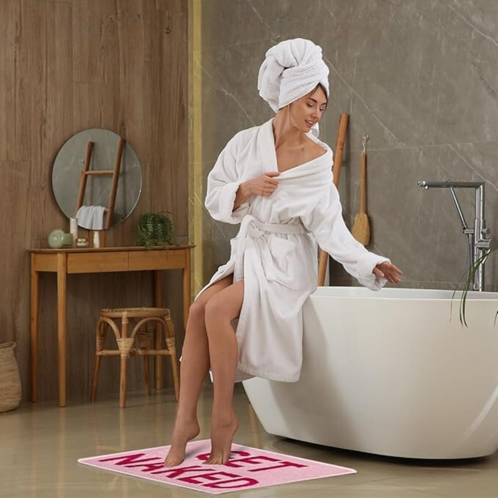 Humorous Bathroom Rug | Non-Slip Microfiber Mat with Absorbent Design | Fun Decor for Comfort and Safety 8