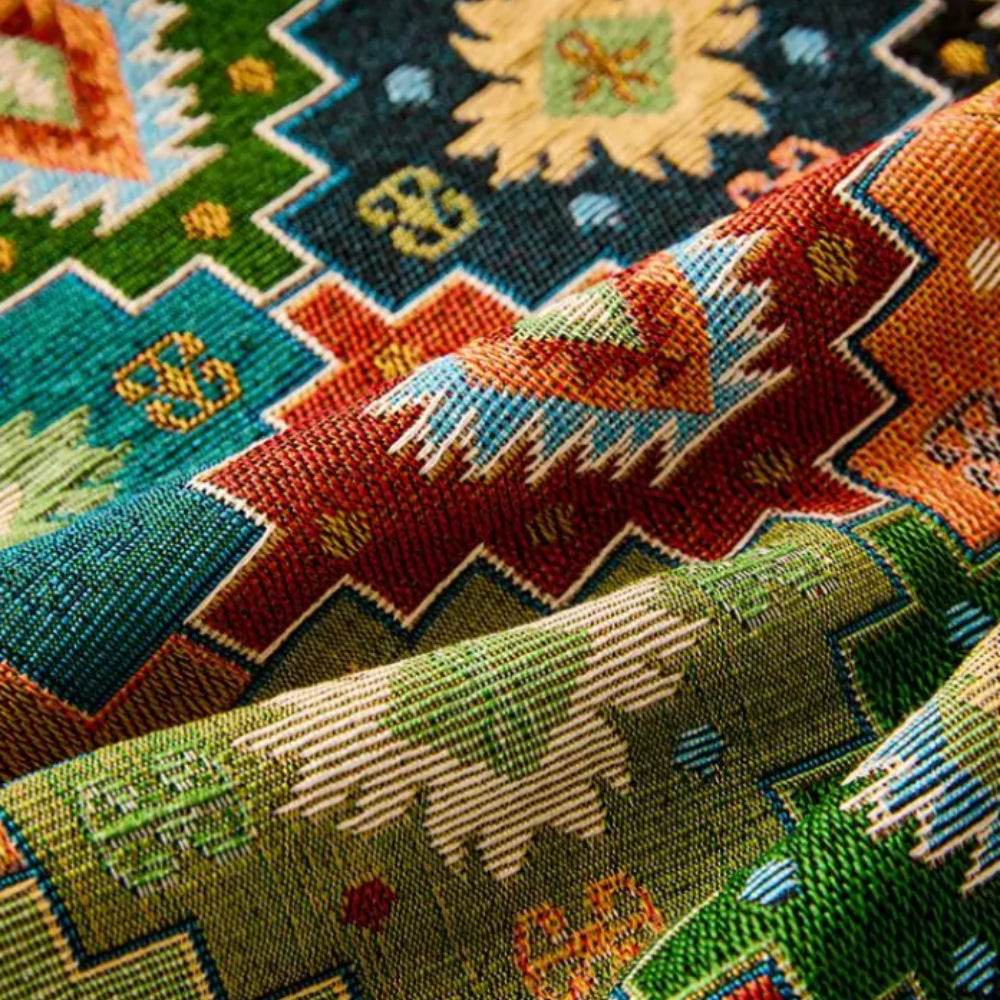 Kilim Sofa Cover Geometric Pattern Soft Microfiber Easy Care 8