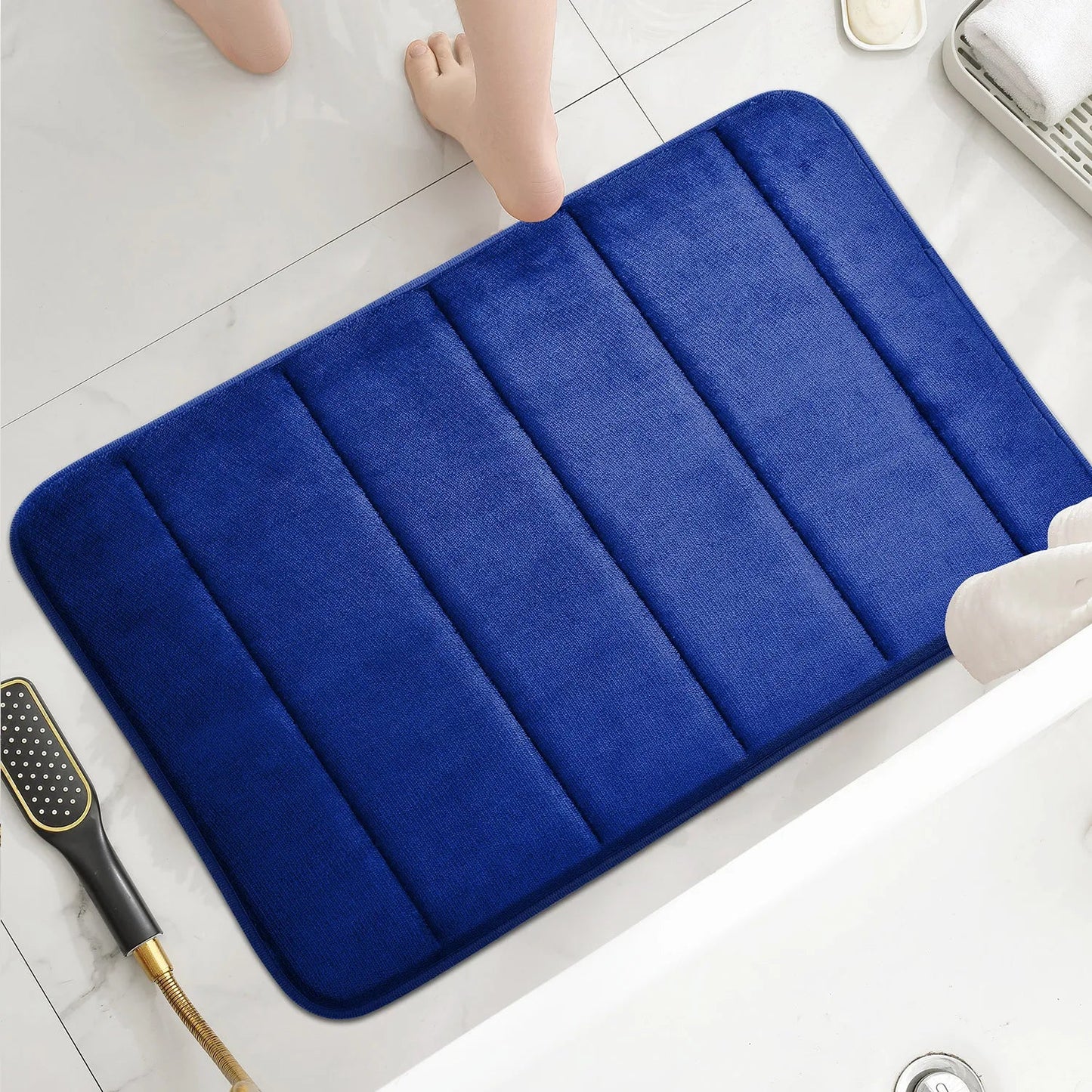 Luxurious Microfiber Bath Mat with Non-Slip Backing | Thick Absorbent Design for Safety and Comfort 7