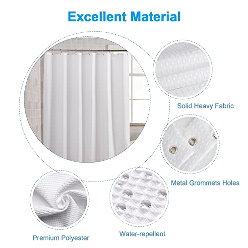 Luxury Waffle Shower Curtain | Heavy-Duty Moisture Resistant Fabric for Elegant Bathroom Decor 7