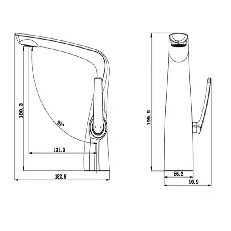Modern Brass Bathroom Faucet | Elegant Single Handle Vessel Sink Tap 7