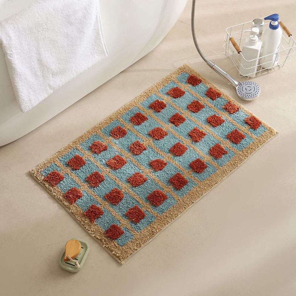 Morocco Retro | Non-Slip Bath Mat with Soft Fabric Top | Elegant Design for Comfort and Safety 8