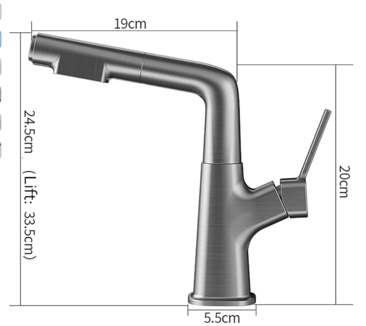 Pull-Out Bathroom Faucet Brass