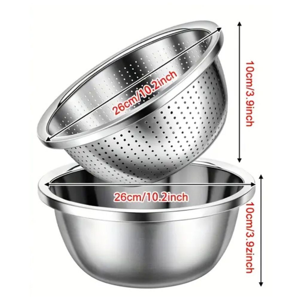 Stainless Steel Colander Strainer Fine Mesh for Rinsing and Mixing 8