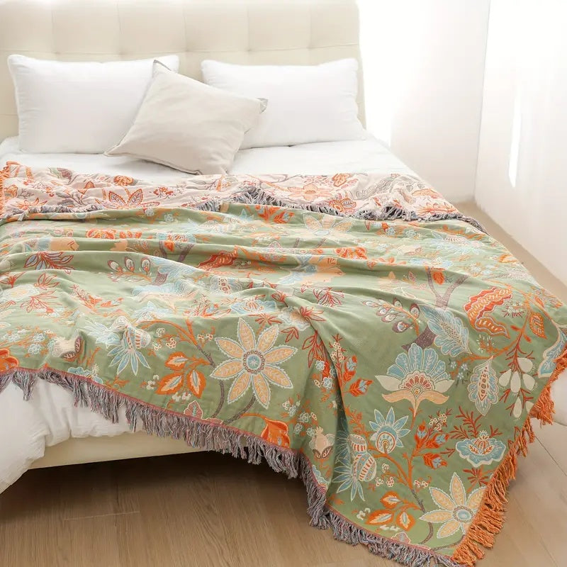 Throw Blanket | Boho Floral Design | Cozy Home Decor for Any Space 8
