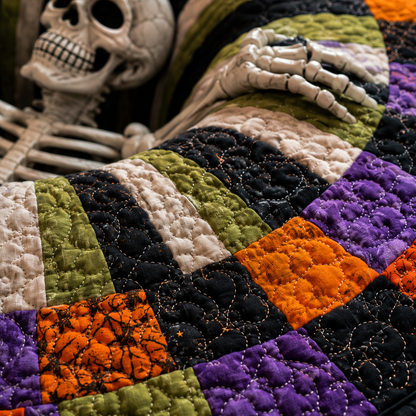 3D Skeleton Vortex Rug Optical Illusion Soft Touch Halloween Decor 6