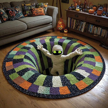 3D Skeleton Vortex Rug Optical Illusion Soft Touch Halloween Decor 9