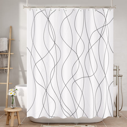 Abstract Design Shower Curtain with Water-Repellent Fabric | Unique Artwork for Stylish Bathroom Upgrade 1