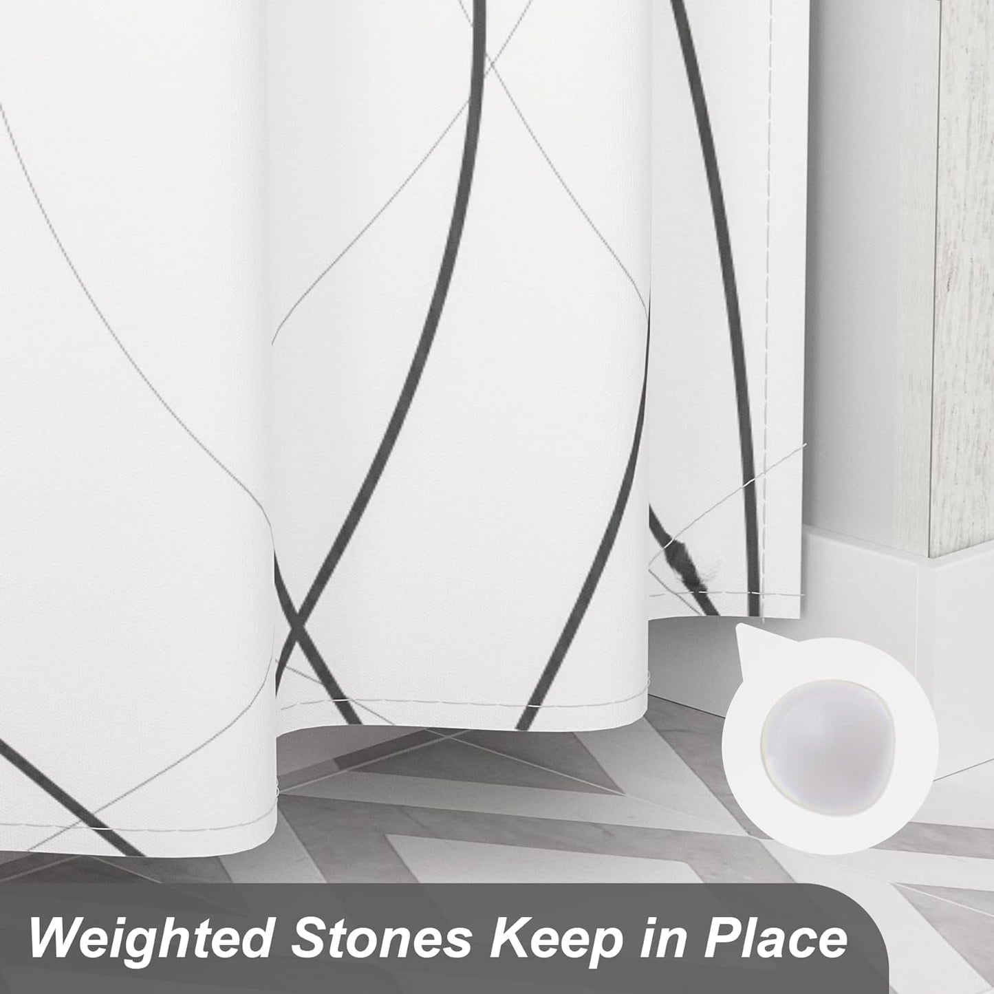 Abstract Design Shower Curtain with Water-Repellent Fabric | Unique Artwork for Stylish Bathroom Upgrade 6