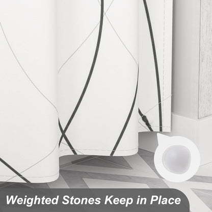 Abstract Design Shower Curtain with Water-Repellent Fabric | Unique Artwork for Stylish Bathroom Upgrade 6