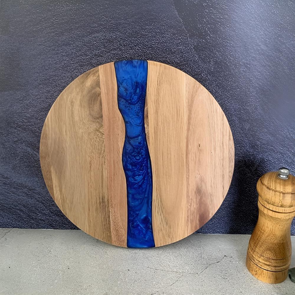 Acacia Wood Chopping Board Epoxy Resin Design Versatile Use 0