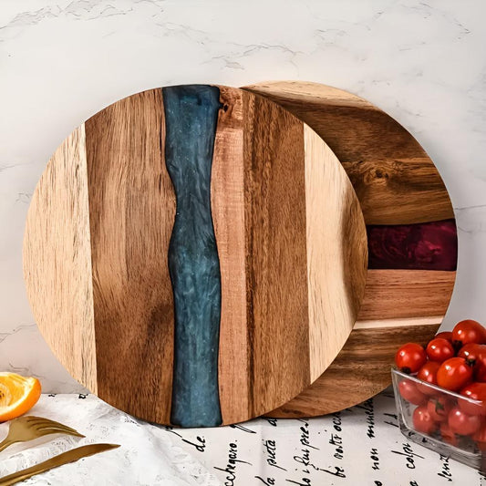 Acacia Wood Chopping Board Epoxy Resin Design Versatile Use 1