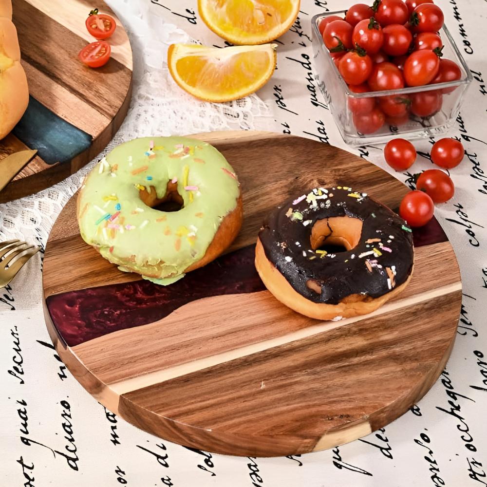 Acacia Wood Chopping Board Epoxy Resin Design Versatile Use 2