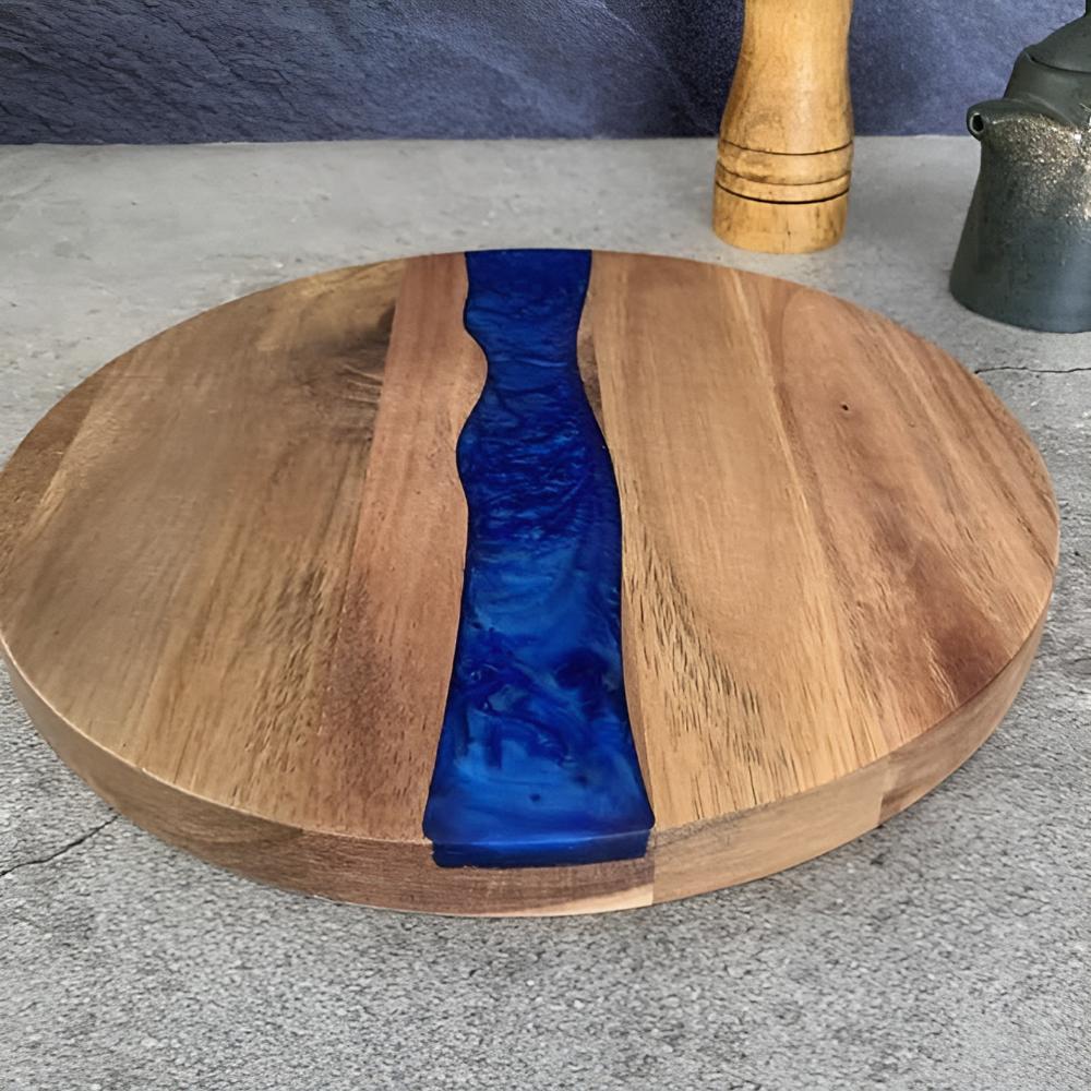 Acacia Wood Chopping Board Epoxy Resin Design Versatile Use 3