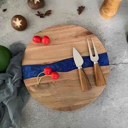 Acacia Wood Chopping Board Epoxy Resin Design Versatile Use 4