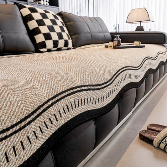 Anti-Slip Sofa Cover Modern Wave Design Stylish Protection 0