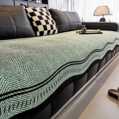 Anti-Slip Sofa Cover Modern Wave Design Stylish Protection 3