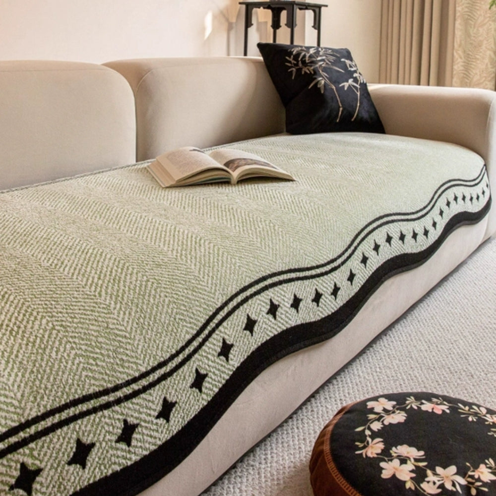 Anti-Slip Sofa Cover Modern Wave Design Stylish Protection 6