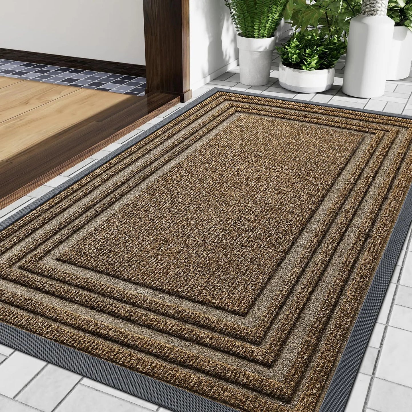 Area Rug Jute Border Durable Anti-Slip for Indoor Outdoor Use 0