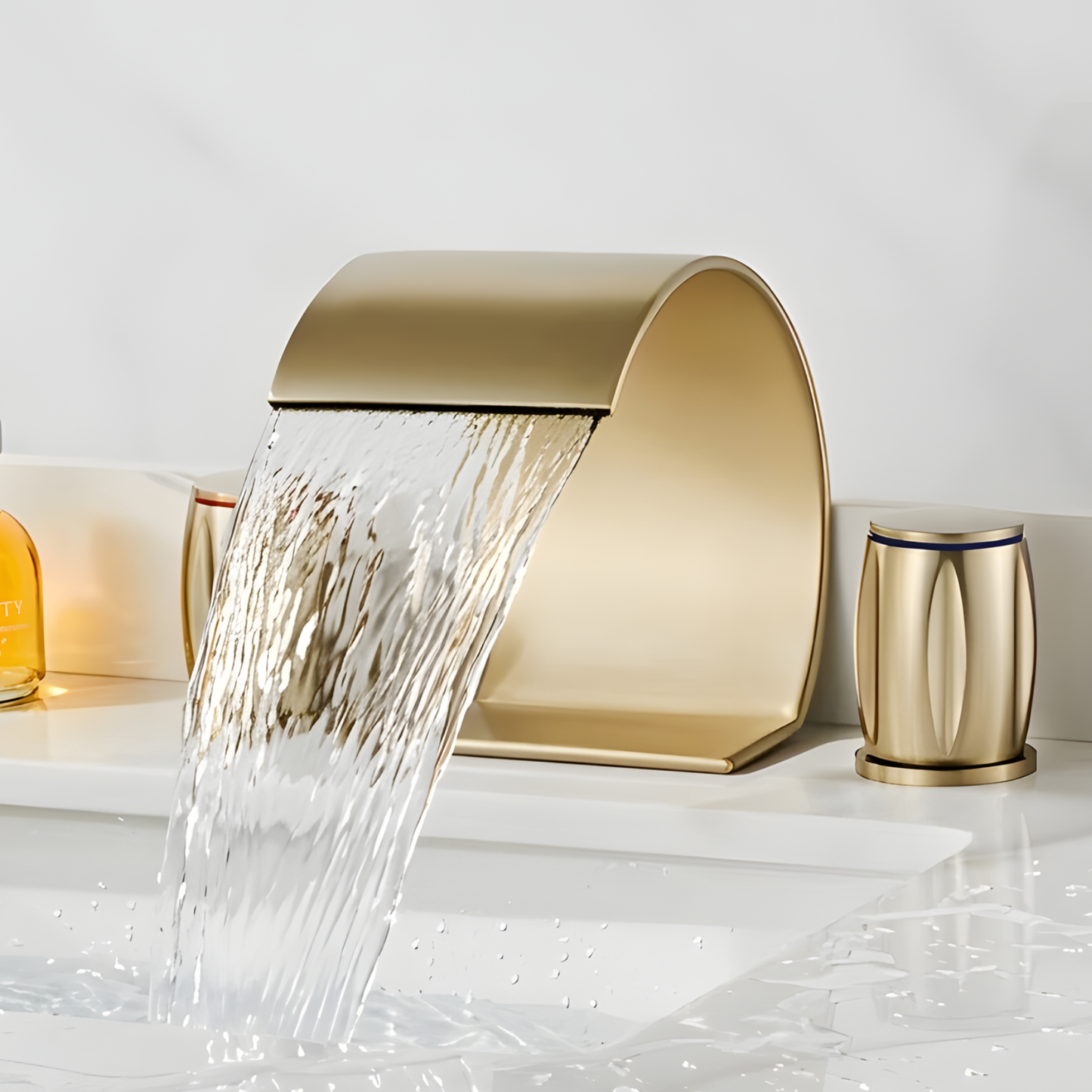 Bali | Waterfall Bathroom Faucet with 3-Hole Widespread Design | Luxurious Cascade Flow for Elegant Bathrooms 10