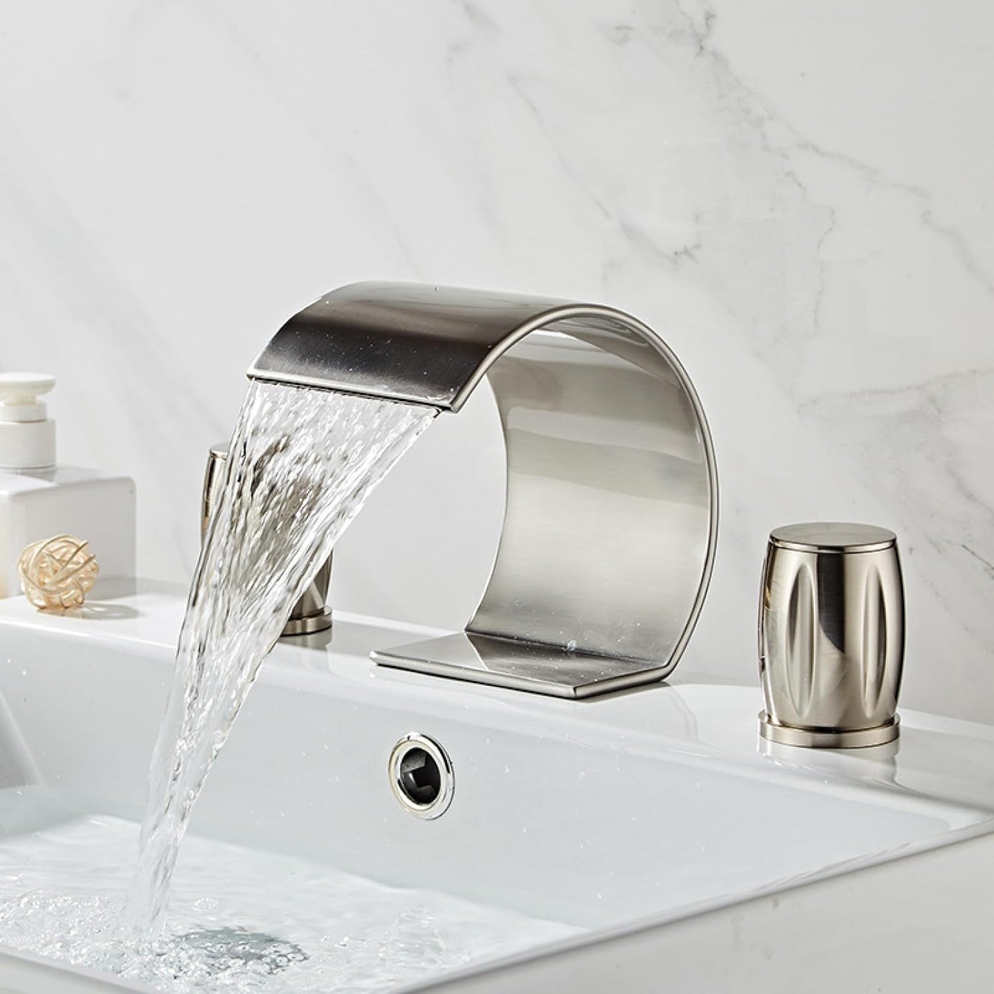 Widespread bathroom faucet solid brass ceramic disc cartridge