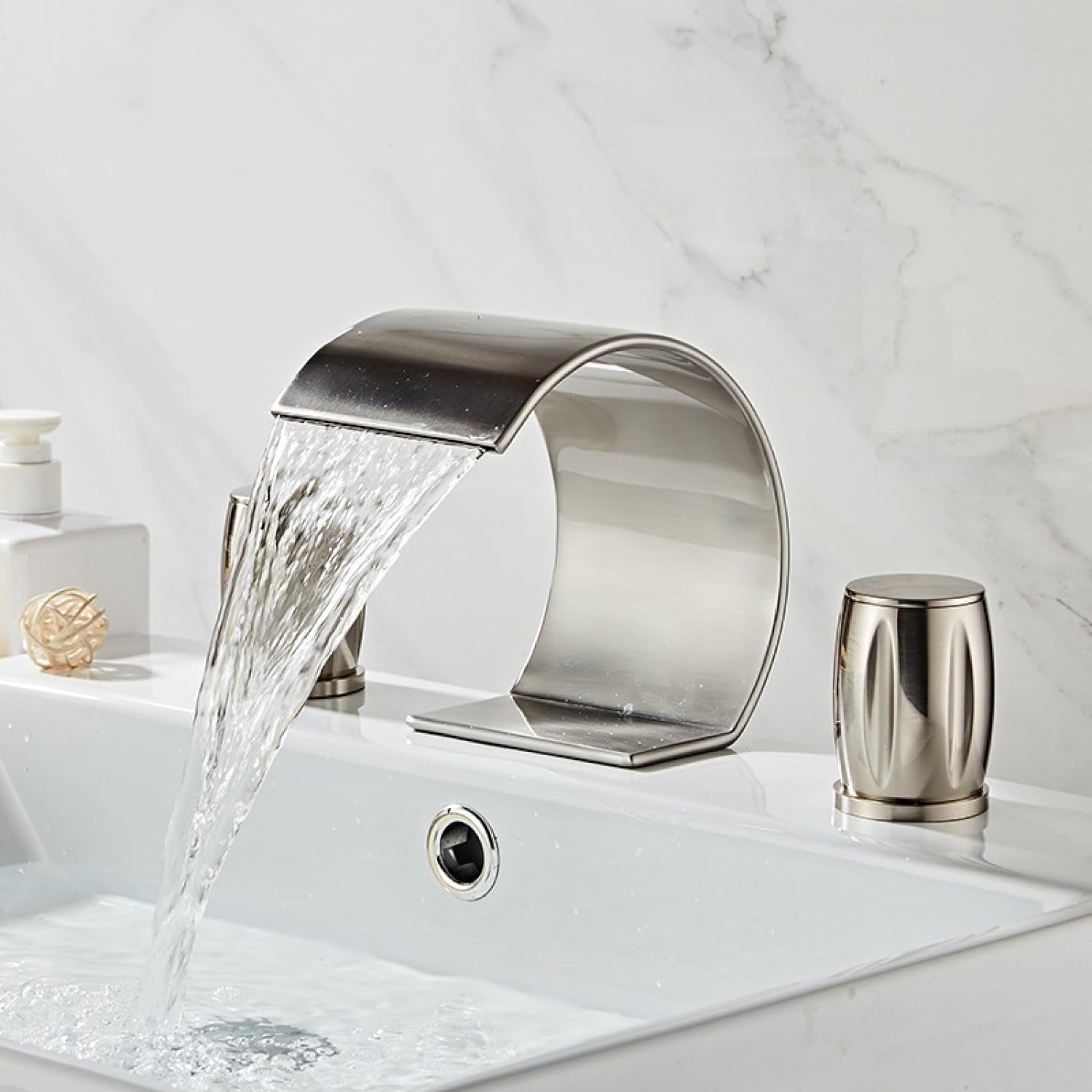 Widespread bathroom faucet solid brass ceramic disc cartridge