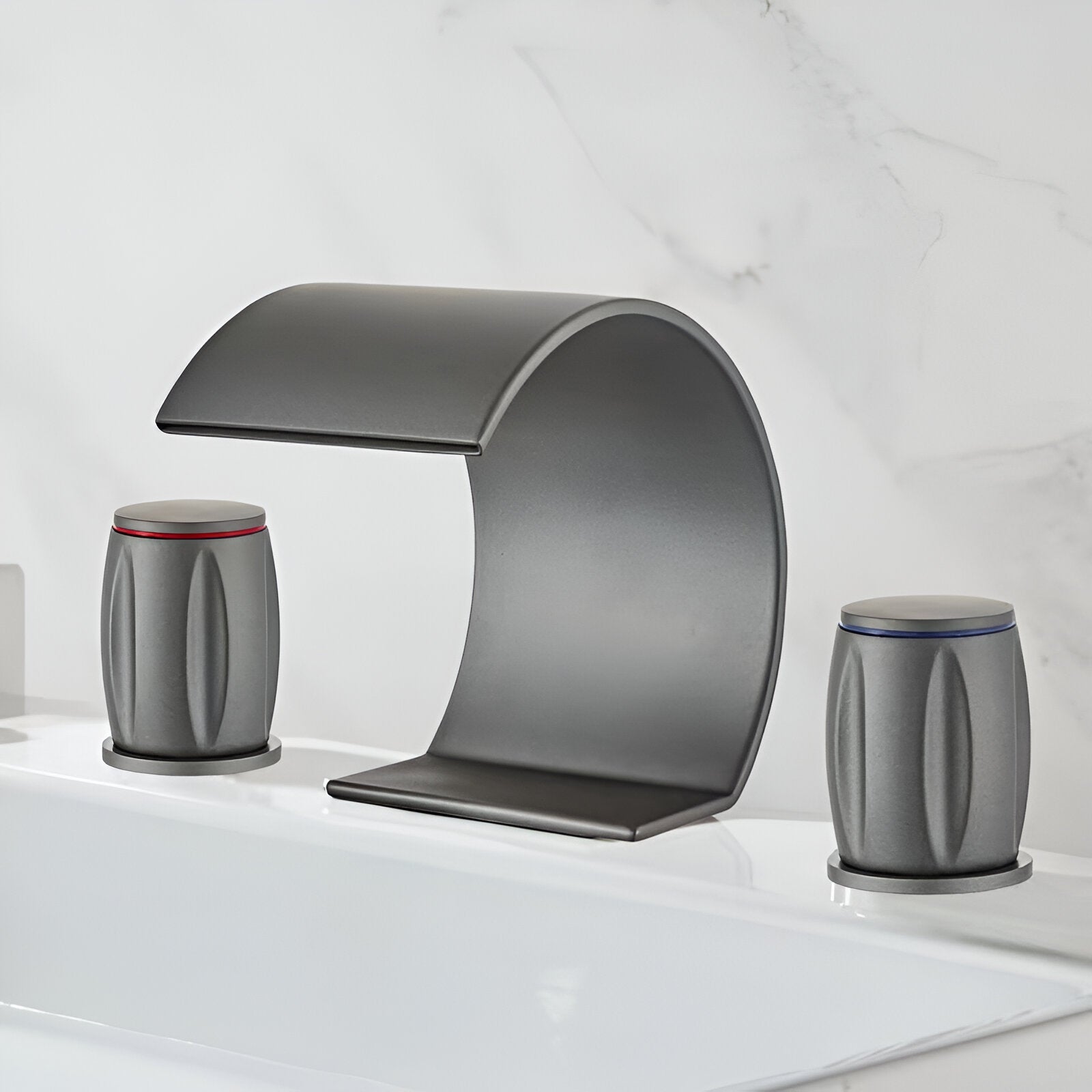 Bali | Waterfall Bathroom Faucet with 3-Hole Widespread Design | Luxurious Cascade Flow for Elegant Bathrooms 5