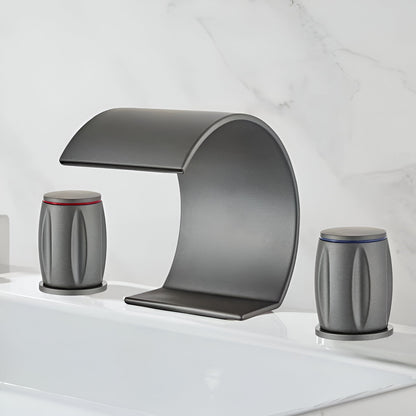 Bali | Waterfall Bathroom Faucet with 3-Hole Widespread Design | Luxurious Cascade Flow for Elegant Bathrooms 5