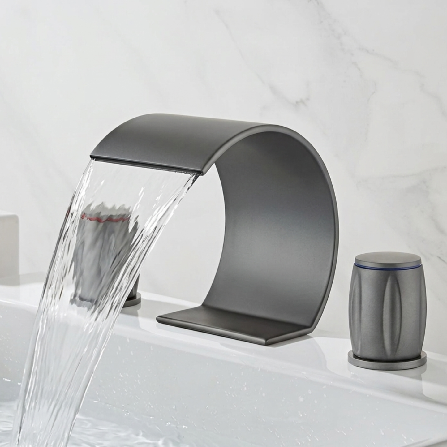 Bali | Waterfall Bathroom Faucet with 3-Hole Widespread Design | Luxurious Cascade Flow for Elegant Bathrooms 6