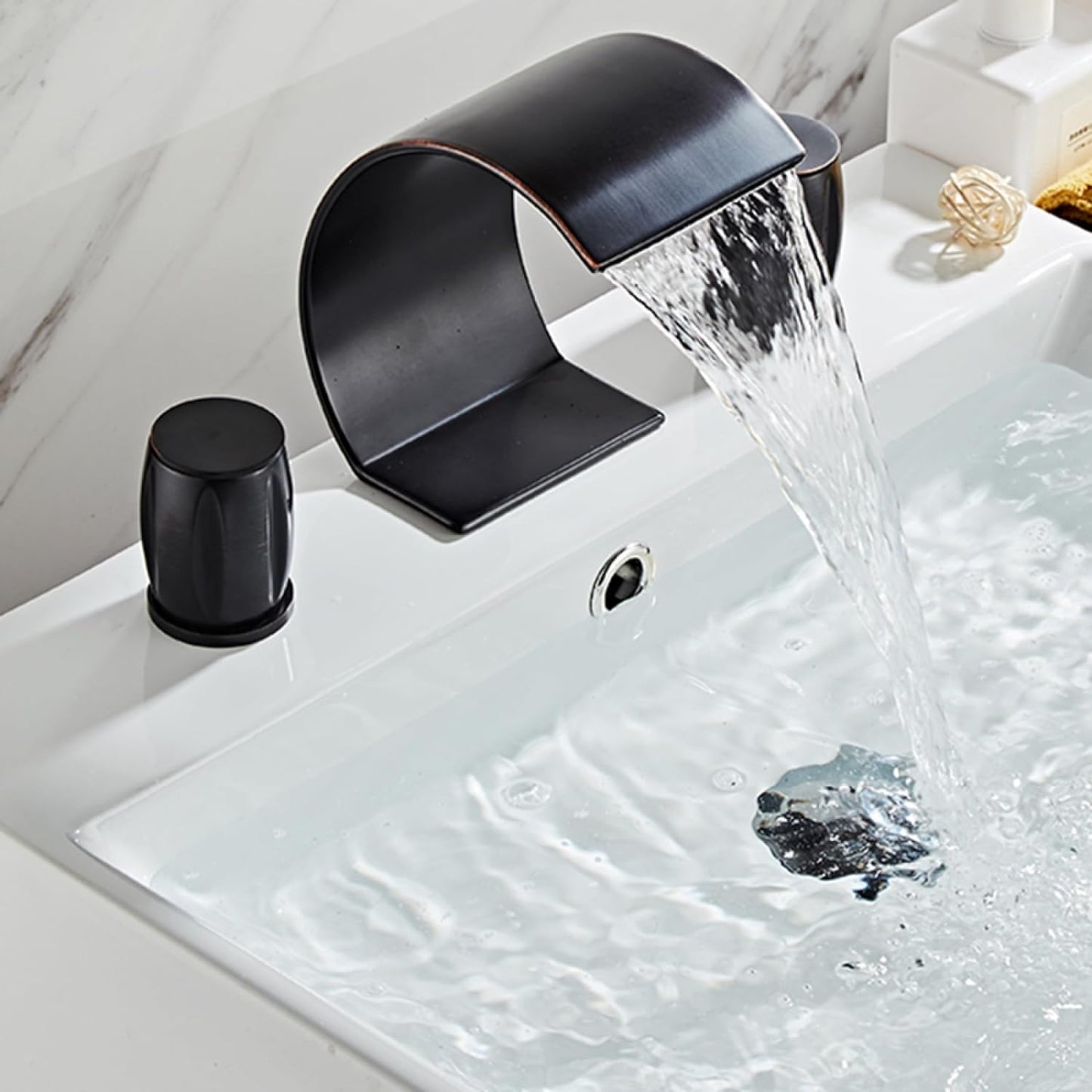 Bali | Waterfall Bathroom Faucet with 3-Hole Widespread Design | Luxurious Cascade Flow for Elegant Bathrooms 8