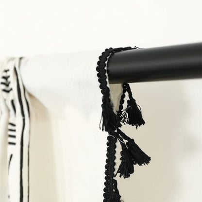Blackout Curtains Microfiber Embroidered Tassel Light Blocking 7