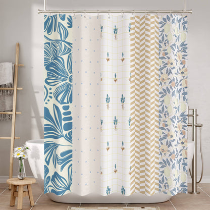 Blossom Serenity | Water-Repellent Shower Curtain with Unique Artwork | Easy-Care Fabric for a Fresh Bathroom Look 1