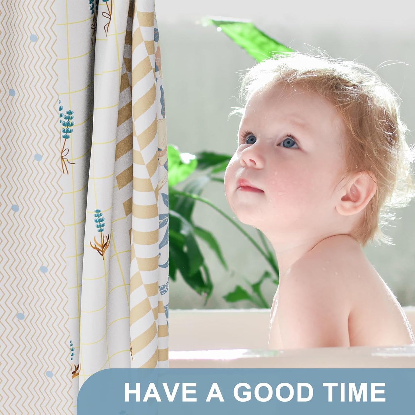 Blossom Serenity | Water-Repellent Shower Curtain with Unique Artwork | Easy-Care Fabric for a Fresh Bathroom Look 3