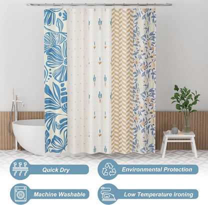 Blossom Serenity | Water-Repellent Shower Curtain with Unique Artwork | Easy-Care Fabric for a Fresh Bathroom Look 4