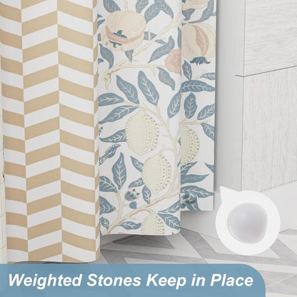 Blossom Serenity | Water-Repellent Shower Curtain with Unique Artwork | Easy-Care Fabric for a Fresh Bathroom Look 6