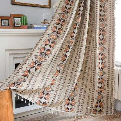 Bohemian Geometric Semi-Blackout Curtain Soft Microfiber Light Filtering 1