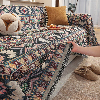 Boho Chenille Sofa Cover Soft Microfiber Stylish Protection 4