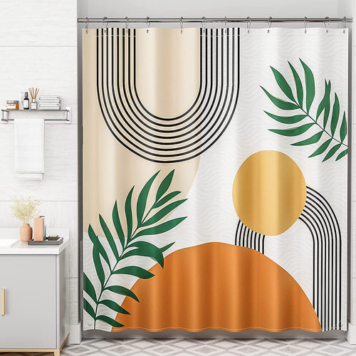 Boho Fall Shower Curtain Set | Water-Repellent Fabric with Unique Designer Patterns for Effortless Bathroom Style 0