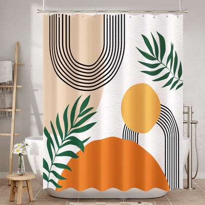 Boho Fall Shower Curtain Set | Water-Repellent Fabric with Unique Designer Patterns for Effortless Bathroom Style 1