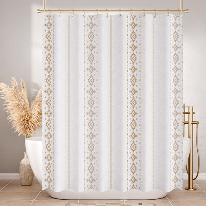 Boho Haven | Shower Curtain with Unique Designer Patterns & Weighted Hem | Water-Repellent Fabric for Easy Maintenance 1