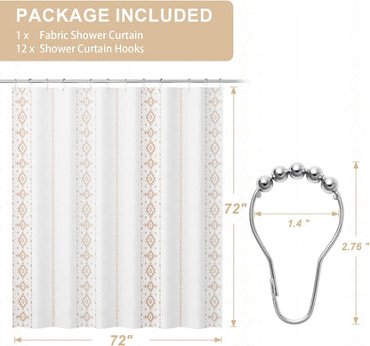 Boho Haven | Shower Curtain with Unique Designer Patterns & Weighted Hem | Water-Repellent Fabric for Easy Maintenance 2