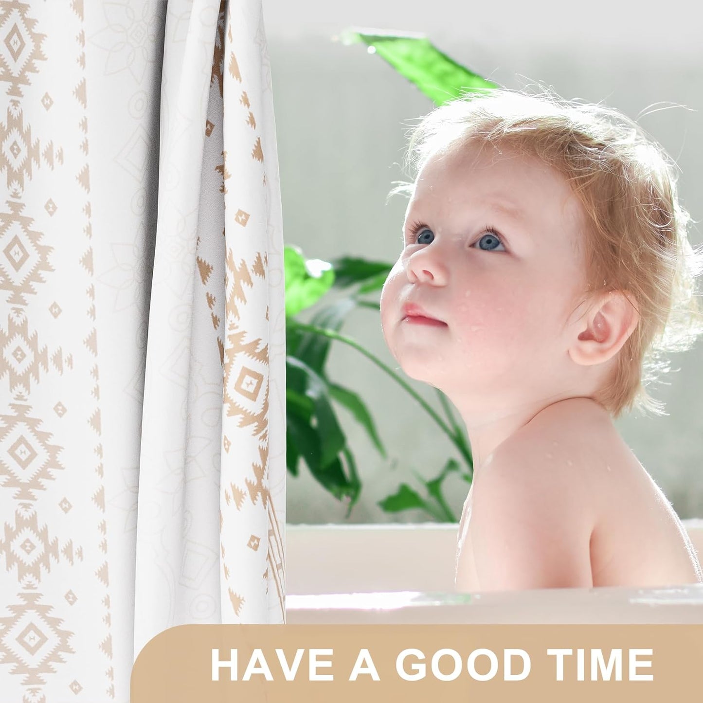 Boho Haven | Shower Curtain with Unique Designer Patterns & Weighted Hem | Water-Repellent Fabric for Easy Maintenance 4
