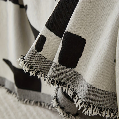 Boho Sofa Cover Wavy Stripe Soft Chenille Reversible Design 4