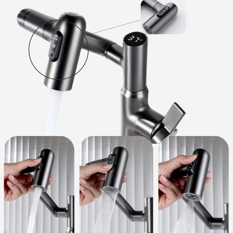 Brass Kitchen Faucet with Sprayer | Versatile 360° Swivel Arm Basin Tap 3