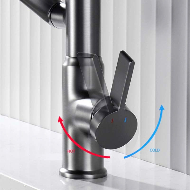 Brass Kitchen Faucet with Sprayer | Versatile 360° Swivel Arm Basin Tap 4