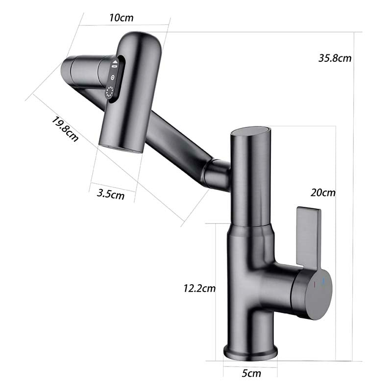 Brass Kitchen Faucet with Sprayer | Versatile 360° Swivel Arm Basin Tap 5